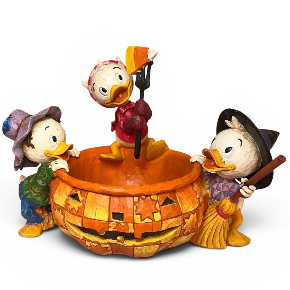 Jim Shore Disney Halloween Playing Tricks Sharing Treats Candy Bowl w/ Box 2006